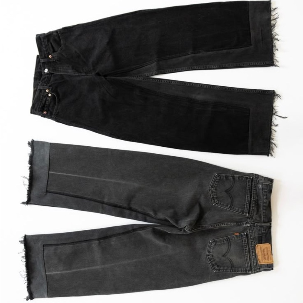 B-Sides Vintage Reworked Culottes in Black